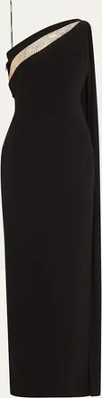 Roland Mouret One-Shoulder Diamante Column Gown