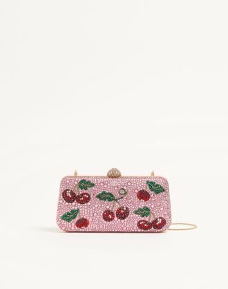 Valentino Garavani Minaudiere Valentino Garavani Carry Secrets con strass motivo Cherryfic Donna ROSA UNI