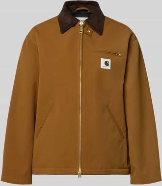 Carhartt Work in Progress Jacke mit Stehkragen und Zweiwege-Rei&szlig;verschluss Modell Clark in Cognac, Gr&ouml;&szlig;e XS