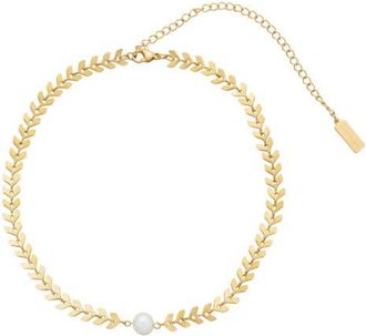 st. Moran Freshwater Pearl Chevron Choker in White at Nordstrom
