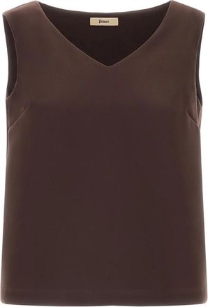 Herno Cad&igrave; Top - Dames - Tops zonder mouwen - Bruin - M - Tops