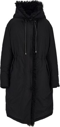 Ferragamo shearling-lined parka coat - women - Polyamide/Cotton/Sheep Skin/Shearling - 44 - Black