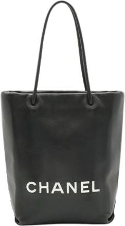 Chanel Pre-owned Essential Tote Kleine Leren Tote Bag - Dames - Vintage Shopper - Zwart - ONE Size - Leer - Vintage