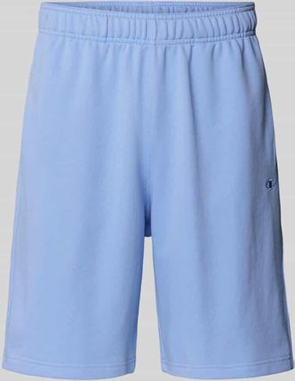 Champion Relaxed Fit Sweatbermudas mit Logo-Stitching Modell ICONS in Hellblau, Größe L