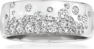 Ross-Simons Scattered-Diamond Ring in Sterling Silver