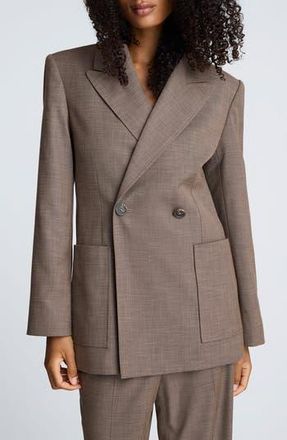 Kenneth Cole Double Breasted Contour Jacket in Camilla Brown at Nordstrom Rack, Size X-Small