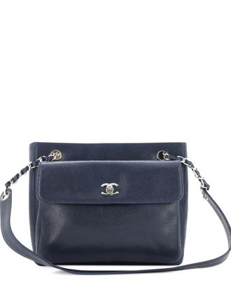Chanel Front Pocket Caviar Small tote bag - Blu