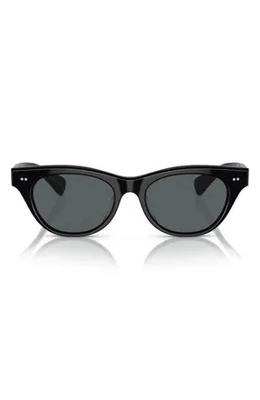 Oliver Peoples Avelin 52mm Polarized Cat Eye Sunglasses in Black Polarized at Nordstrom