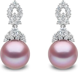 Yoko London Orecchini Duchess in oro bianco 18 carati con diamanti e perle - Argento