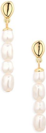Nordstrom Rack Faux Pearl Drop Earrings in White- Gold at Nordstrom Rack