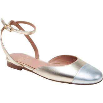 Linea Paolo CTCB Ankle Strap Flat in Lt Gold/silver at Nordstrom Rack, Size 10.5