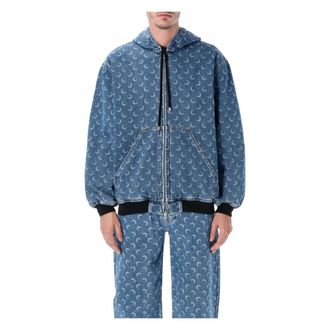 Marine Serre Heren, Jassen, Blauw, Maat: L Denim