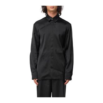 Jil Sander Heren, Overhemden, Zwart, Maat: L Zijde