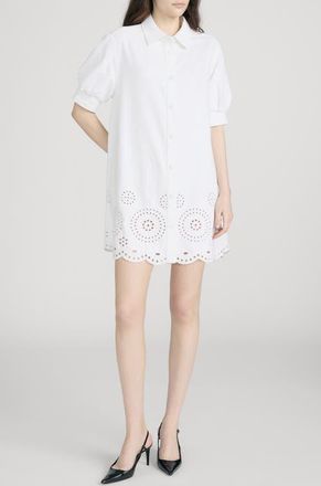 Frame Denim The Eyelet Play Shirtdress in White at Nordstrom, Size X-Large
