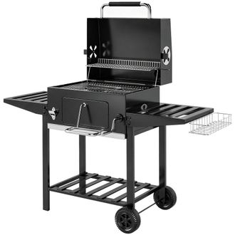 OUTSUNNY Barbacoa de carb&oacute;n 133.5x65x110 cm negro