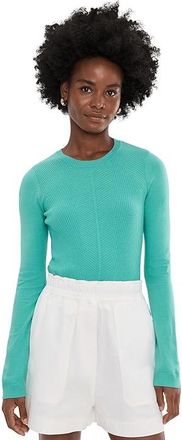 Liverpool L.A. Long Sleeve Crew Neck Sweater Womens Sweater Waterfall Teal : LG, Acrylic