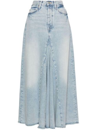 7 For All Mankind Pricila panelled maxi denim skirt - women - Cotton - 28 - Blue