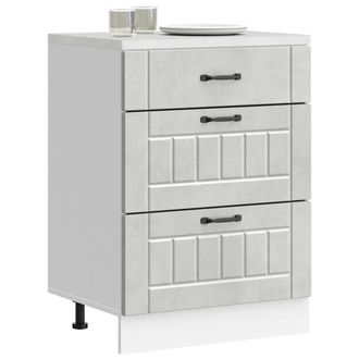 Berkfield Home Kitchen Base Cabinet Lucca Concrete Grey Engineered Wood