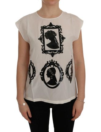 Dolce & Gabbana Zijden Top Met Cameeprint