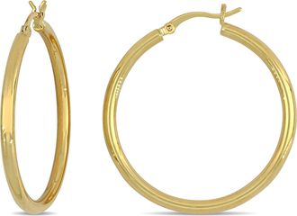 Mimi & Max 35mm Flat Hoop Earrings in 10k Yellow Gold