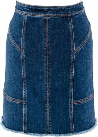Alexander McQueen Raw Hem Knee Length Denim Skirt Size XXS