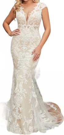 Casablanca Carley Wedding Dress In Nude