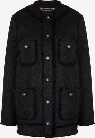 Dolce & Gabbana Gerade Jacke aus Rachel-Tweed mit DG-Kn&ouml;pfen