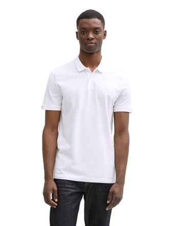 Tom Tailor Denim Poloshirt TOM TAILOR DENIM, Herren, Gr. XXL, weiss (wei&szlig;), Piqu&eacute;, Obermaterial: 100% Baumwolle, unifarben, regular fit taillenbedeckt, gerader Abschlu