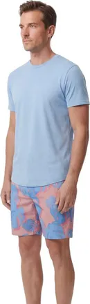 Lords of Harlech Monstera Floral Mens Flat Front Short in Monstera Floral Coral at Nordstrom, Size 32