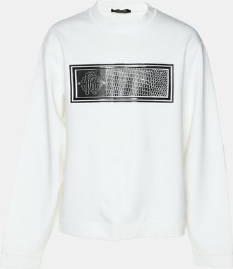 Roberto Cavalli Off White Jersey Logo Sweatshirt