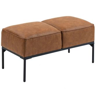 HOMCOM Banco de cama 80x40x46 cm marr&oacute;n