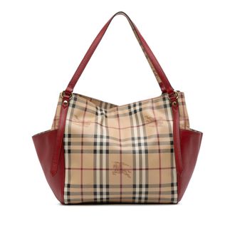 Burberry Pre-owned Womens Check Tote Bag - Tan Textile - One Size