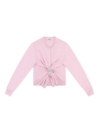 Area crystal-knot cardigan - Pink