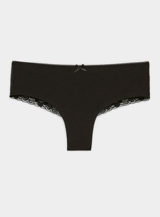 Miiyu Womens Lace back edging Brazilian panty Organic cotton