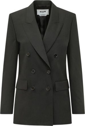 Msgm Blazers - Dames - Blazers - Zwart - M - Leer - Jassen