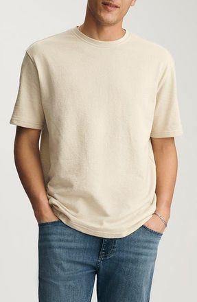 Mavi Off White Textured Cotton Crewneck T-Shirt in Overcast at Nordstrom, Size Xx-Large