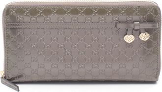 Gucci Khaki Patent Leather Long Wallet (Bi-Fold) (Pre-Owned)