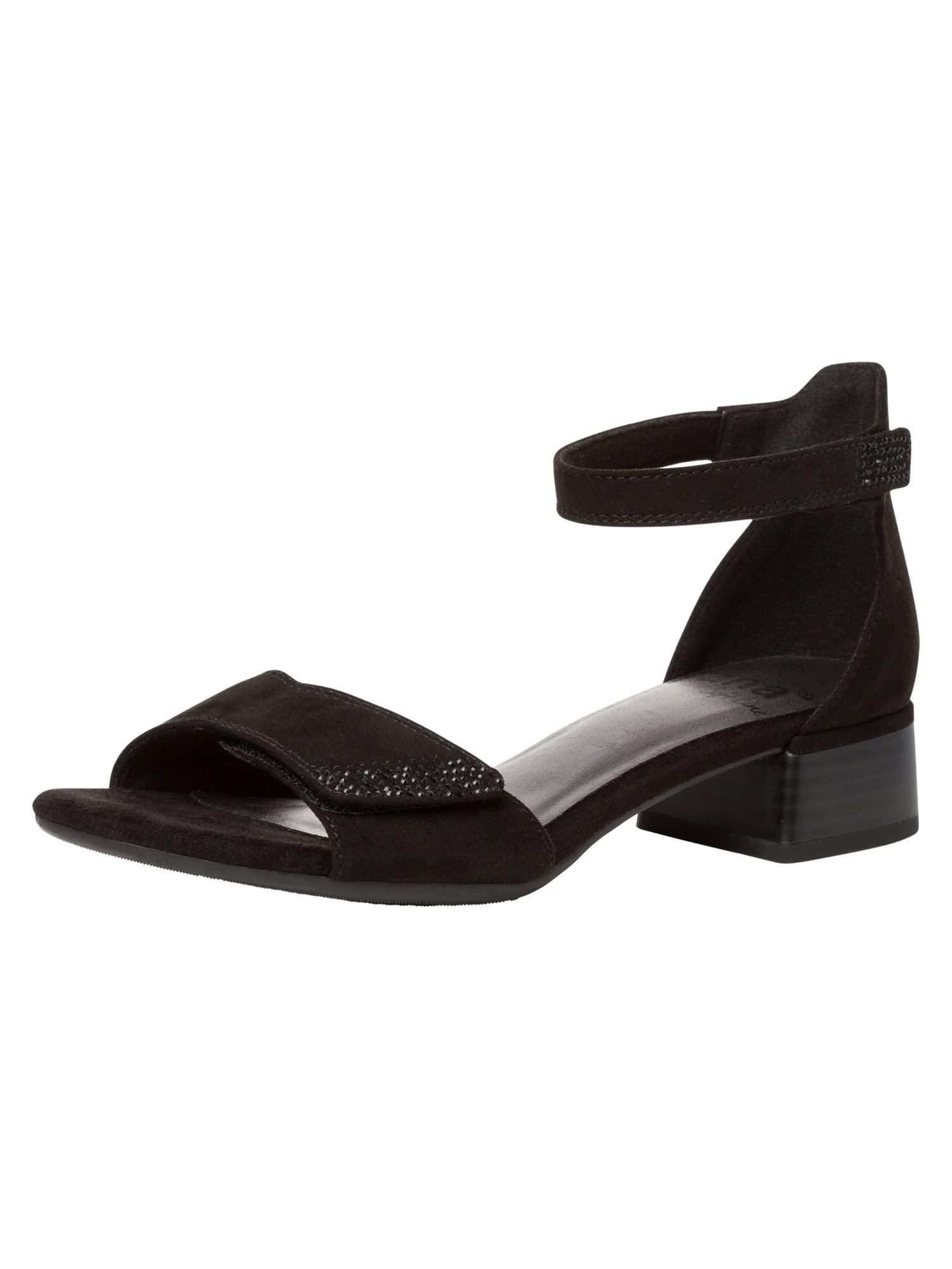 GUESS Damen Gallai Sandale Mit Blockabsatz – Schwarz, Größe 36, G-Logo Detail