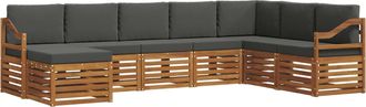 vidaXL Conjunto De Sof&aacute;s De Exterior 8 Uds. Natural Y Antracita Vidaxl