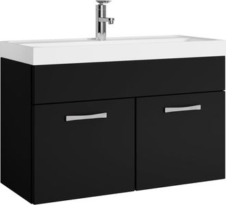 Badplaats Conjunto De Muebles De Ba&ntilde;o Paso 01 80 Cm - Negro Mate - Mueble