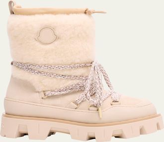 Moncler Peak Apres Suede and Shearling Ankle Boots