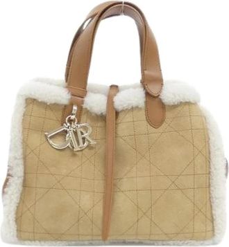 Dior Pre-owned Toujours Suede Shearling Tote Bag - Dames - Vintage Handtas - Beige - ONE Size - Leer - Vintage