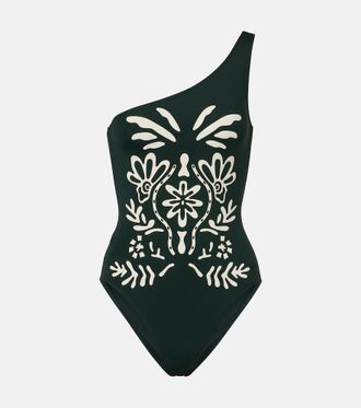 Eres Gemme printed one-shoulder swimsuit