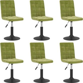 vidaXL Sillas De Comedor Giratorias 6 Unidades Terciopelo Verde Claro Vidaxl