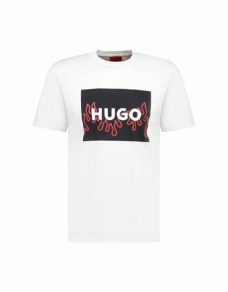 HUGO BOSS Mens Hugo Boss Flame Logo T-Shirt White - Size: 42