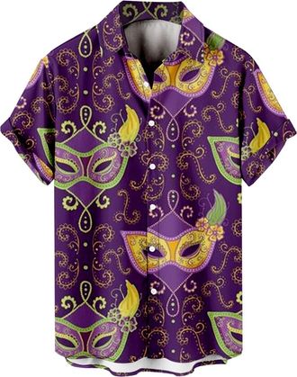 Generic Casual Shirts Men Shortsleeves 3D Printing Shirt Loose Fit Button Down Beach Tshirt Plain Lightweight Blouses Breathable Comfort Strech Shiteshirts Su