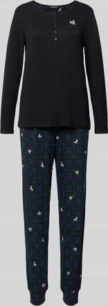 Lauren Ralph Lauren Relaxed Fit Pyjama-Set mit Viskose-Anteil in Black, Größe XL