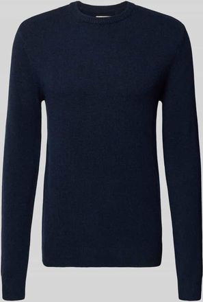 Blend Strickpullover mit gerippten Abschlüssen Modell BRANKO in Dunkelblau Melange, Größe 3XL