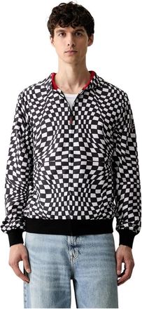 Sprayground Checkerboard Zip-Up Hooded Jacket - Heren - Zomerjassen - Zwart - XL - Polyester - Jassen