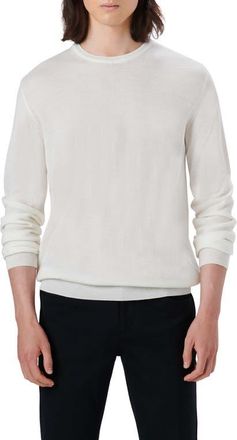 Bugatchi Merino Wool Crewneck Sweater in Chalk at Nordstrom, Size Xx-Large